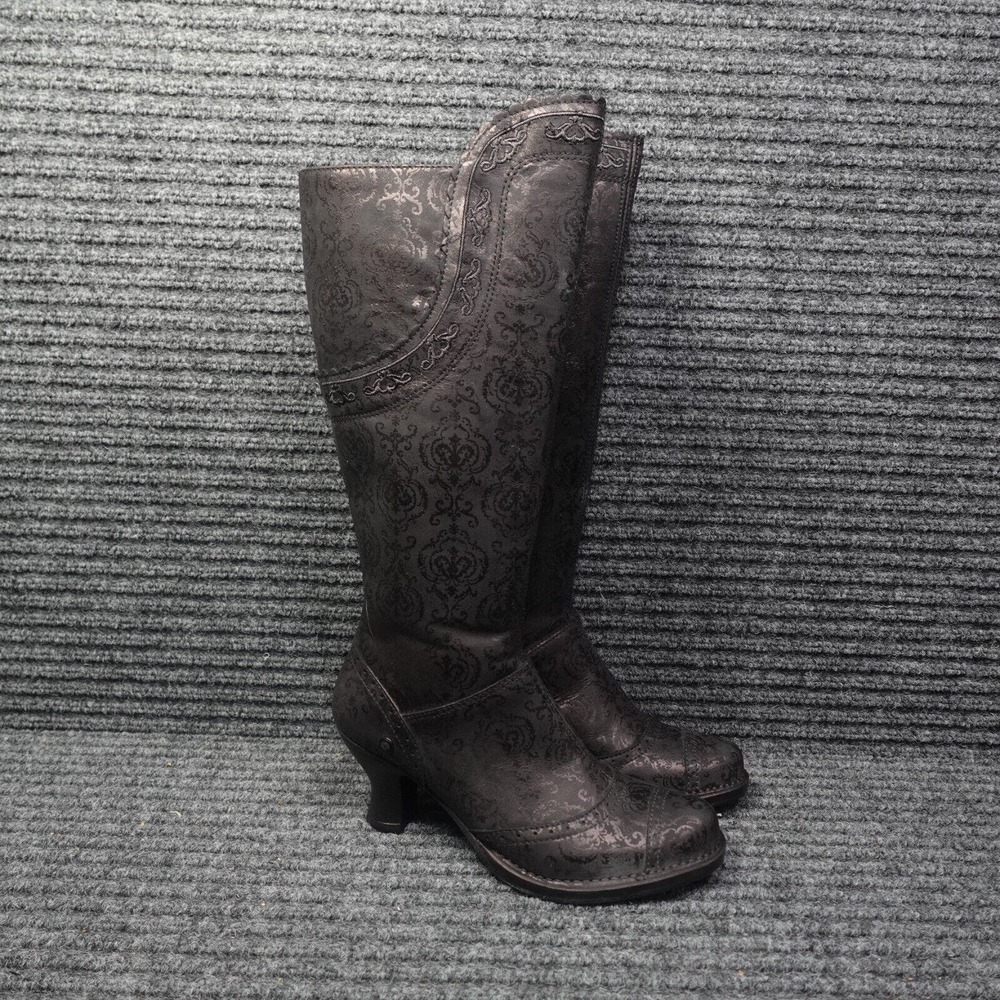 Neosens Boots Womens 7.5 Black Rocco Victorian Textured Knee High Heel